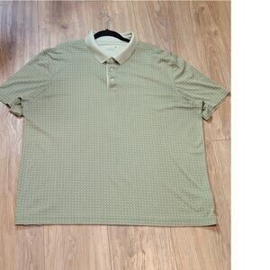UNTUCKit Sawyer Polo Shirt Men's Sz XXL Short Sleeve Green Geometric